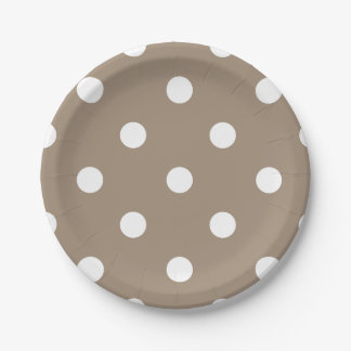 Boho Light Brown Spots Paper Plate