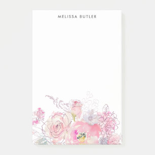 Boho Light Pink Flowers Post-it Notes