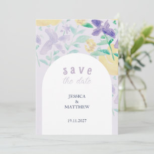 Boho Lilac Floral Wedding Save The Date