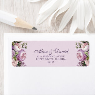 Boho Lilac Peonies Adresse de retour