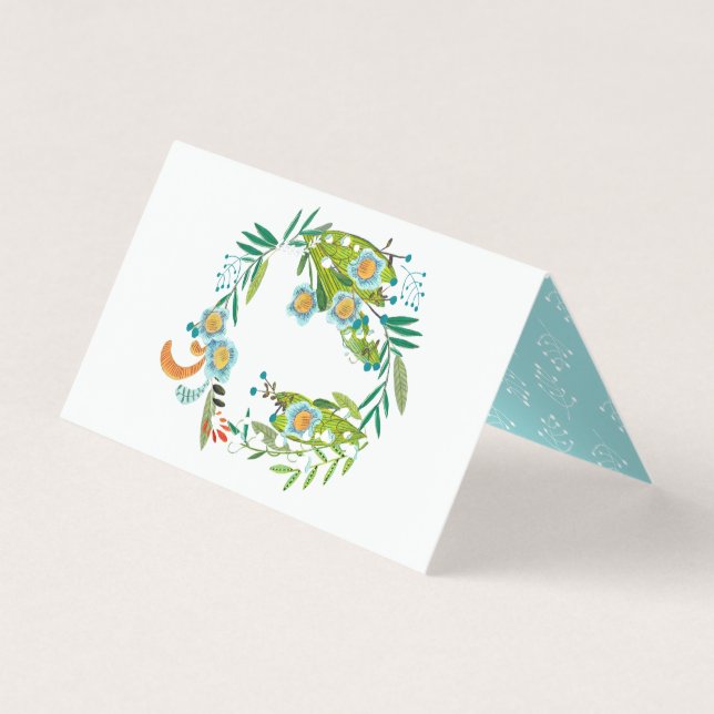 Boho Lily of the Valley Guest name settings Place Business Card (Front)