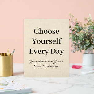 Boho Linen Self-Love Every Day Quote Acrylic Sign