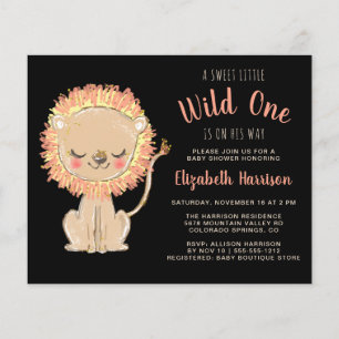 Boho Lion Baby Boy Budget Shower Invitation