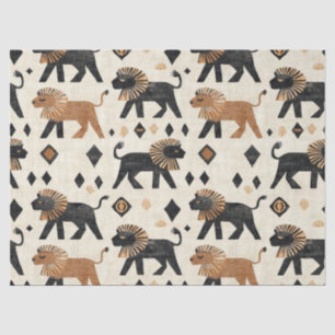 Boho Lion Tribal Safari Pattern Tissue Paper