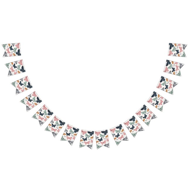 Boho Little Butterfly Birthday or Shower Decor Bunting Flags (All)