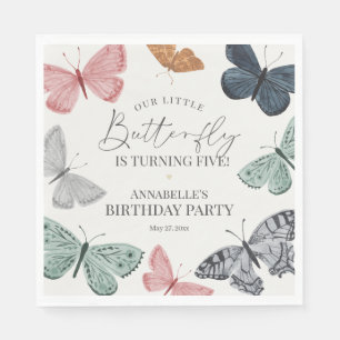 Boho Little Butterfly Birthday Party Napkin