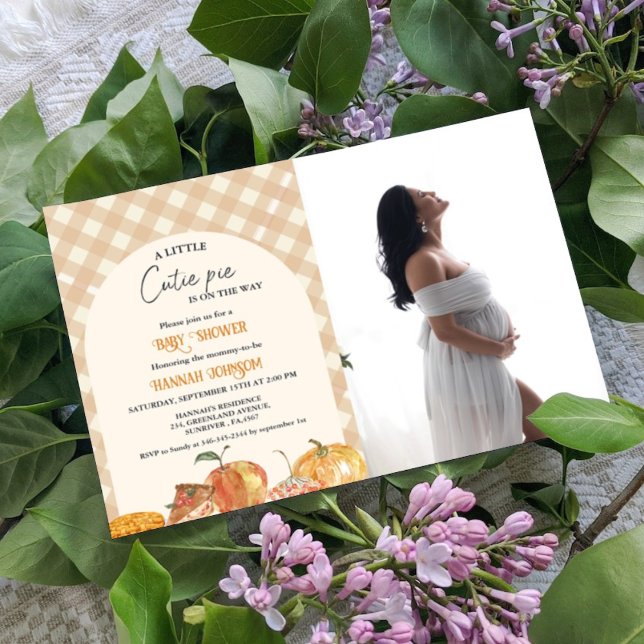 Boho Little Cutie Pie Thanksgiving Baby Shower Invitation (Creator Uploaded)