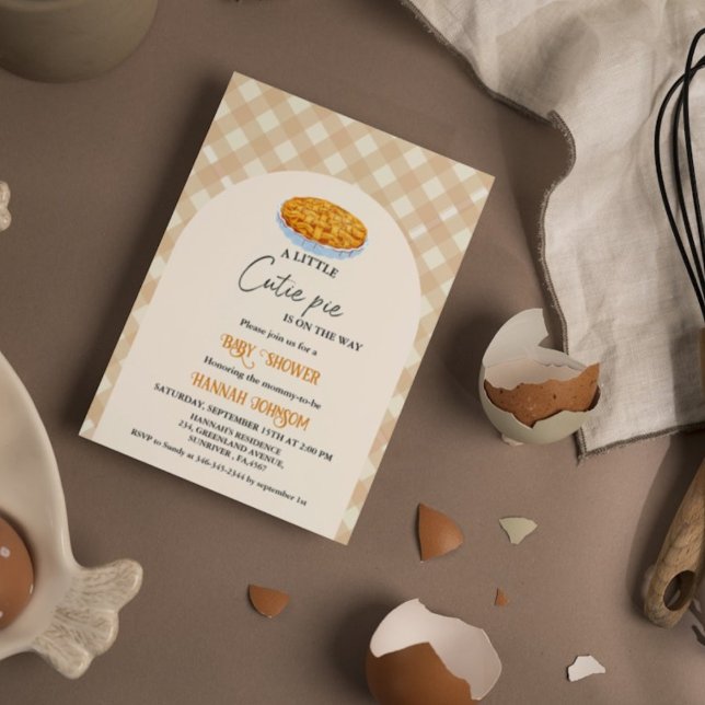  Boho Little Cutie Pie Thanksgiving Baby Shower Invitation (Creator Uploaded)