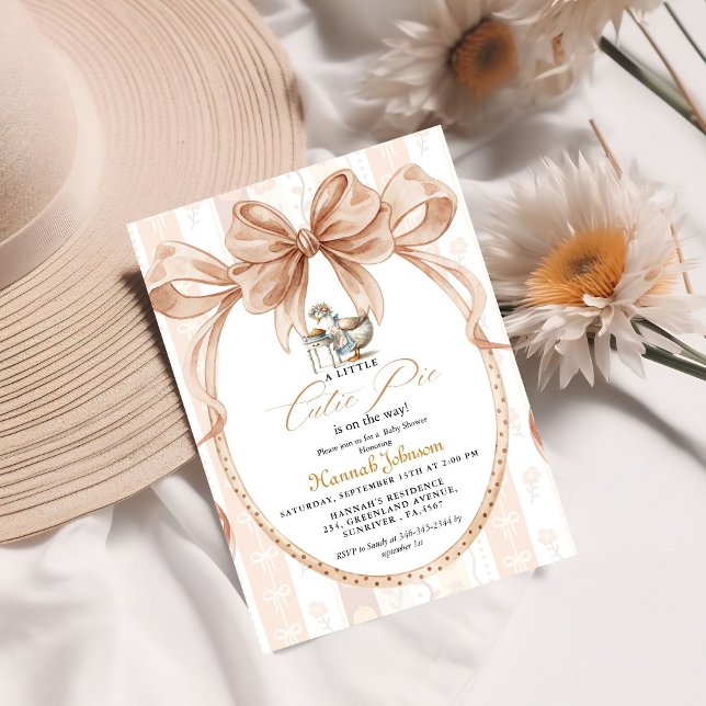  Boho Little Cutie Pie Thanksgiving Baby Shower Invitation (Creator Uploaded)