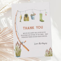 Boho Little Fisherman Baby Shower Thank You Card
