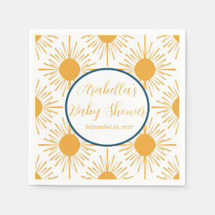 Boho Little Ray of Sun Neutral Baby Shower Napkin