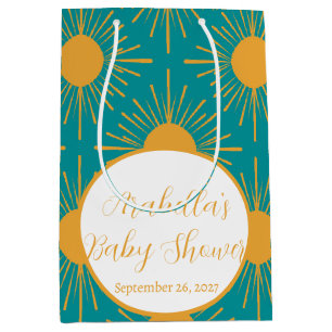 Boho Little Ray of Sun Turquoise Baby Shower  Medium Gift Bag