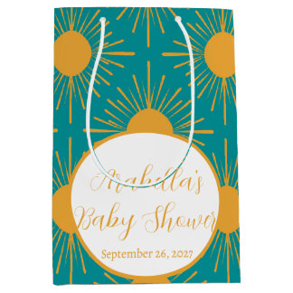 Boho Little Ray of Sun Turquoise Baby Shower Medium Gift Bag