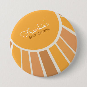Boho Little ray of Sunshine Baby Shower 3 Inch Round Button