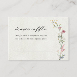 Boho Little Wildflower Diaper Raffle Enclosure Card