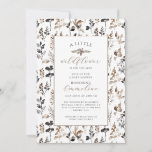 Boho Little Wildflower Girl Baby Shower Invitation