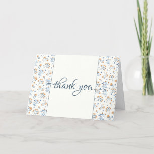 Boho Little Wildflower Pattern Baby Shower Thank You Card
