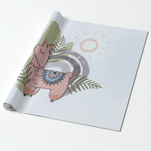 Boho Llama Wrapping Paper
