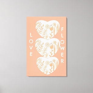 Boho Love Flower Heart Canvas Print