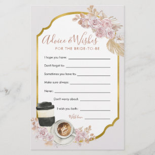 Boho Love is Brewing Bridal Shower Advice Card