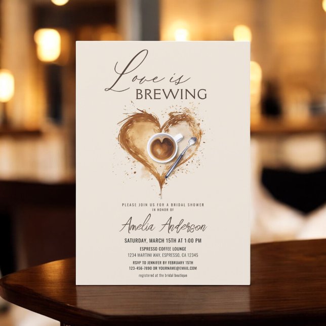 Boho Love is Brewing Bridal Shower Invitation (Creator Uploaded)