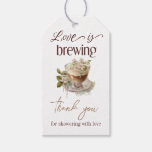 Boho Love is Brewing Floral Bridal Shower Brunch Gift Tags