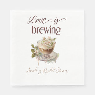 Boho Love is Brewing Floral Bridal Shower Brunch Napkin