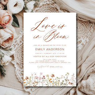 Boho Love is in Bloom Wildflower Bridal Shower Invitation