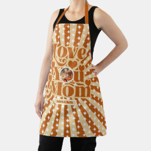 Boho Love You Mom Personalized Photo Mothers Day  Apron