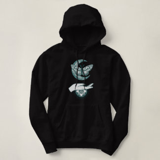 Boho Luna Moth Celestial Hand Mystical Moon Spirit Hoodie