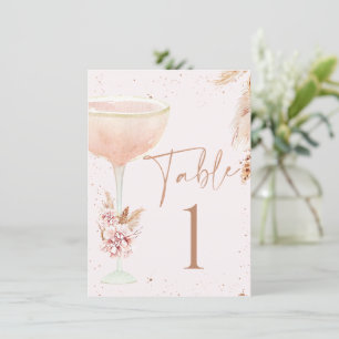 Boho Lunch Bubbly Fête des mariées Numéro de table