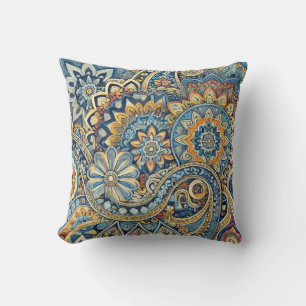 Boho Luxe Paisley Dream Throw Pillow
