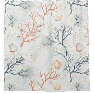 Boho Luxe Watercolor Coastal Coral Pattern (2)