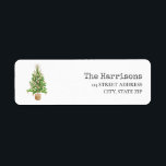 Boho Macrame Christmas Tree Label<br><div class="desc">Illustration of a boho inspired Christmas tree decorated with tassels and pampas in a macrame pot.</div>