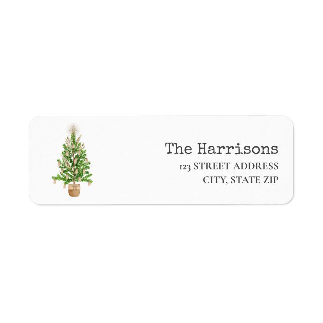 Boho Macrame Étiquette d'arbre de Noël (Devant)