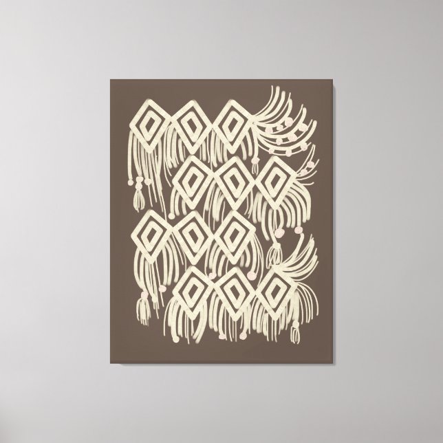 Boho Macrame Hanging Painting Canvas Print (Front)