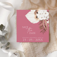 Boho Magenta Pink White Pampas Grass Wedding
