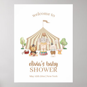 Boho Magical Safari Circus Baby Shower Welcome Poster