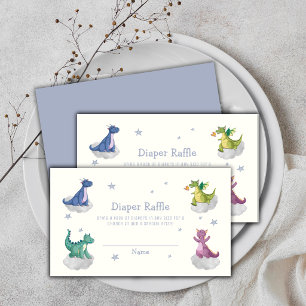Boho Magical Sky Dragon Diaper Raffle Baby Shower Enclosure Card