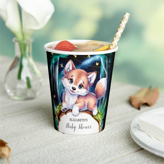 Boho Magical Wolf Baby Shower Paper Cups (Insitu)