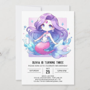 Boho Majestic Mermaid Birthday Invitation