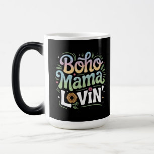 Boho Mama Lovin Black Mug
