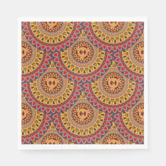 Boho mandala abstract pattern design napkin