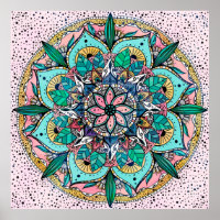 Boho Mandala Colourful Watercolor Floral