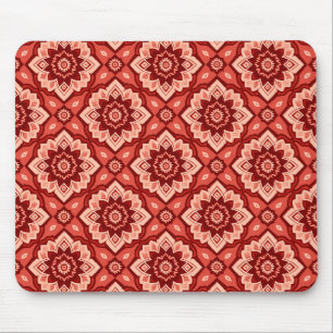 Boho Mandala Geometric Floral Pattern Mouse Pad