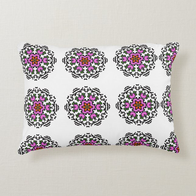 Boho Mandala Pattern Accent Pillow (Front)