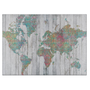 Boho Map II Cutting Board