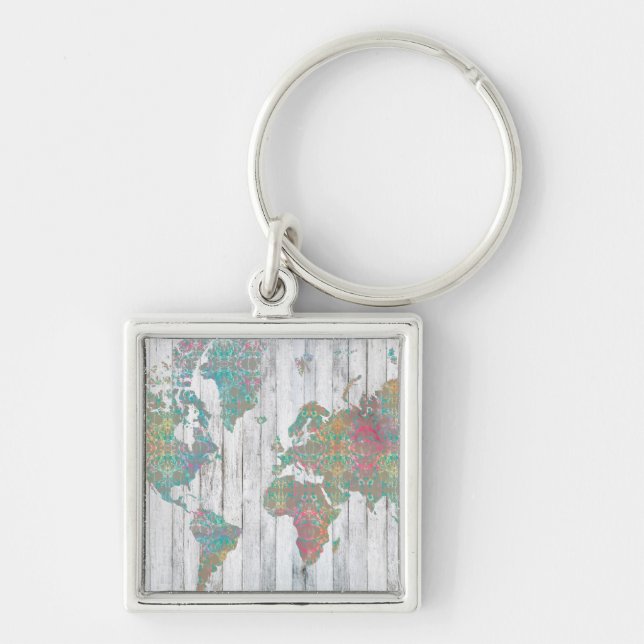 Boho Map II Keychain (Front)