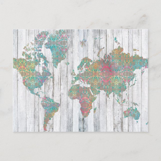 Boho Map II Postcard (Front)