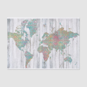 Boho Map II Tissue Paper